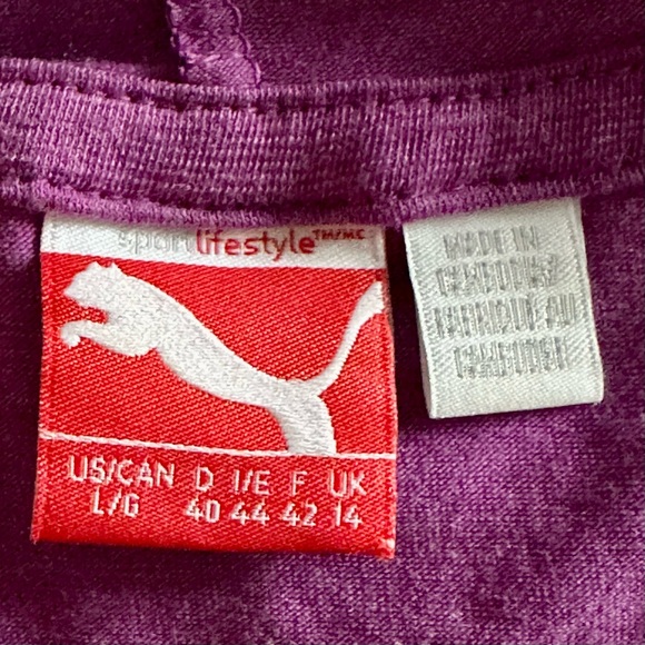 Puma, Large, Cotton blend, hooded kangaroo purple shirt - Picture 9 of 10